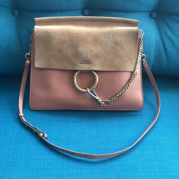Chloe Medium Faye Shoulder Bag - Misty Rose - Picture 8 of 12